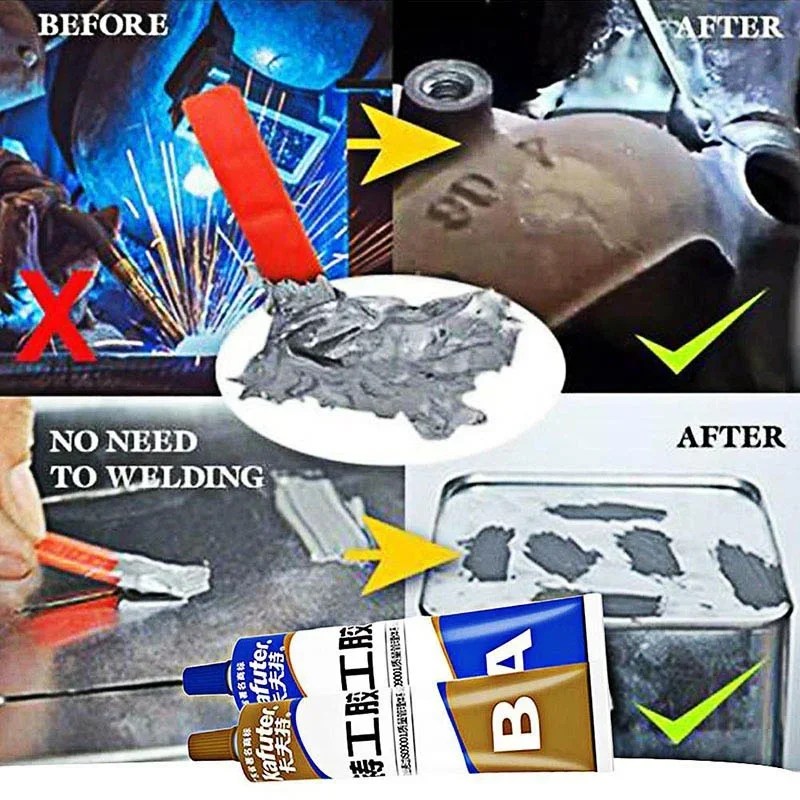 Kafuter A+B Metal Repairing Adhesive Super Glue Iron Steel Auto Radiator Water Tank Special Leakage Plugging Welding Gluelue