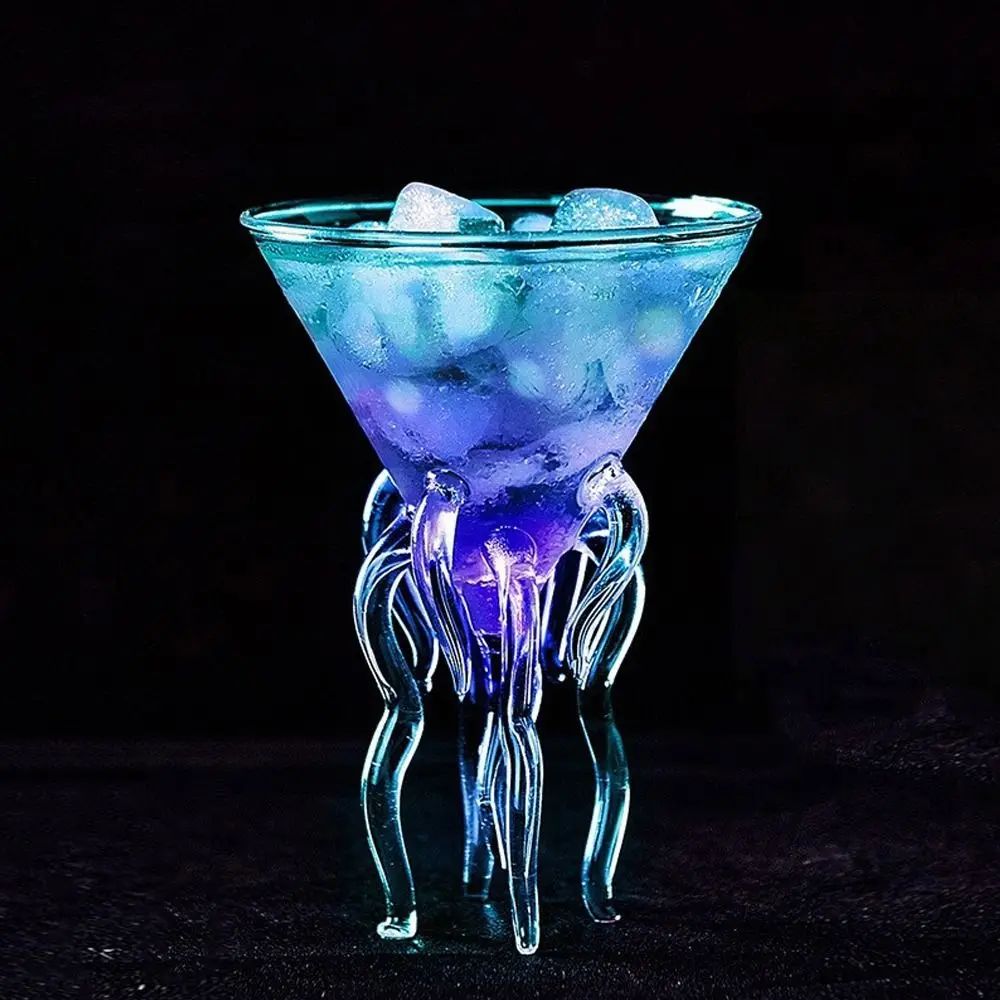 

Molecular Gastronomy Transparent Creative Cocktail Glass Porcupine Fish Drink Cup Swan Shaped Goblet Juices Champagne Cup Home