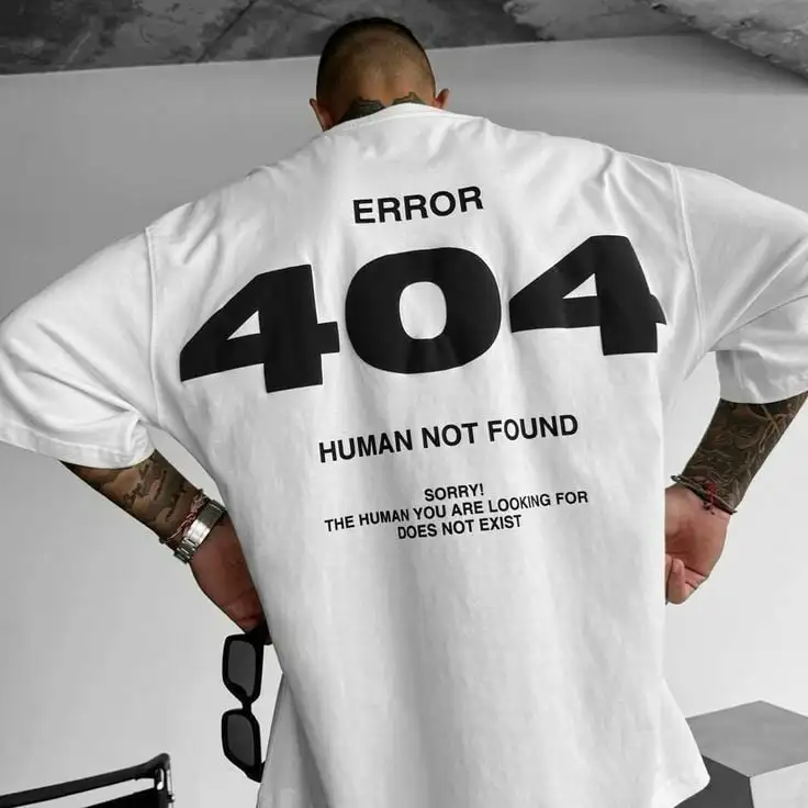 

Ao Thun Error 404 No One Found, весенне-осенняя мужская и женская базовая рубашка из чистого хлопка с буквенно-цифровым принтом и коротким рукавом