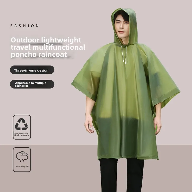 Multifunctional Outdoor Rain Poncho Canopy Ground Thick Oversized Portable Fishing Hiking Backpack Use