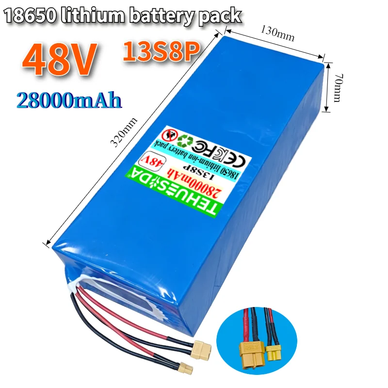 48V 28Ah Kugoo M5 Electric Scooter Battery, 13S8P 18650 Lithium Battery Pack with Built-in BMS & High Power Output