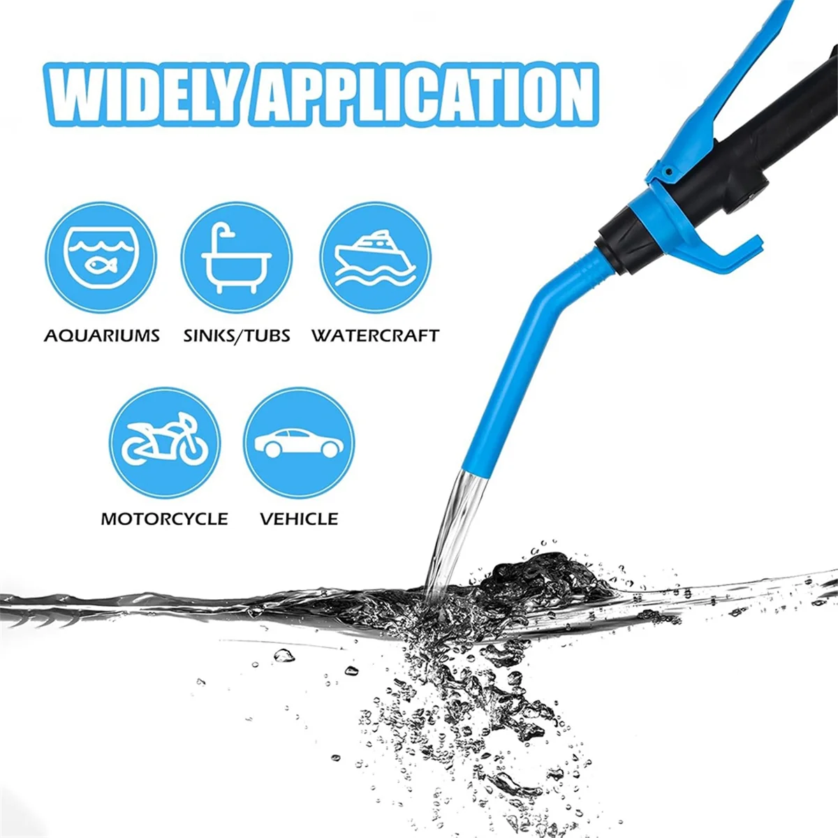 ABNJ Portable Liquid Transfer Pump,Battery Powered Water Fuel Transfer with Nozzle for Quick Flow Control & Stop