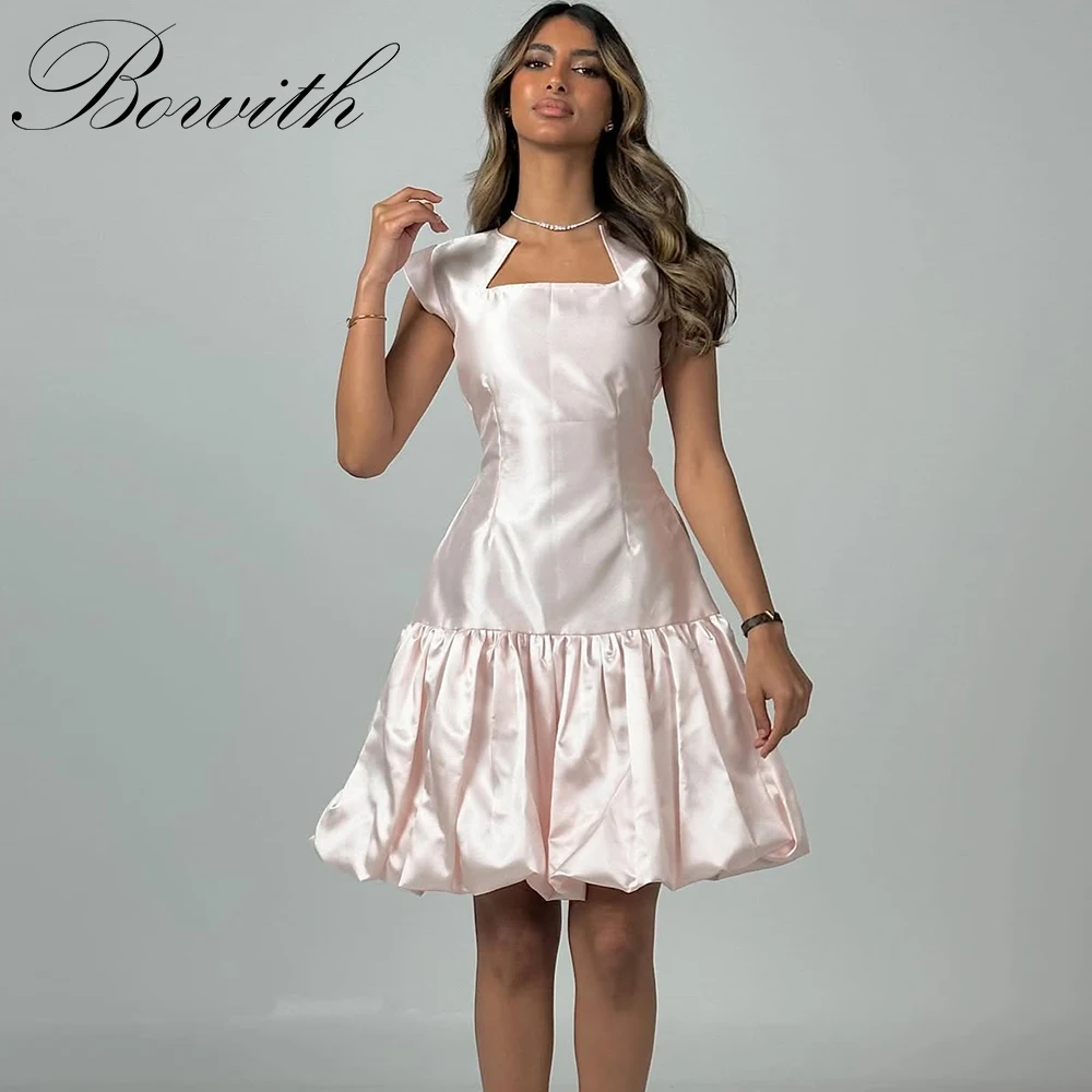 

Bowith Women Prom Dresses Cap Sleeves A-Line Mini Party Dresses Customized Short Evening Dresses