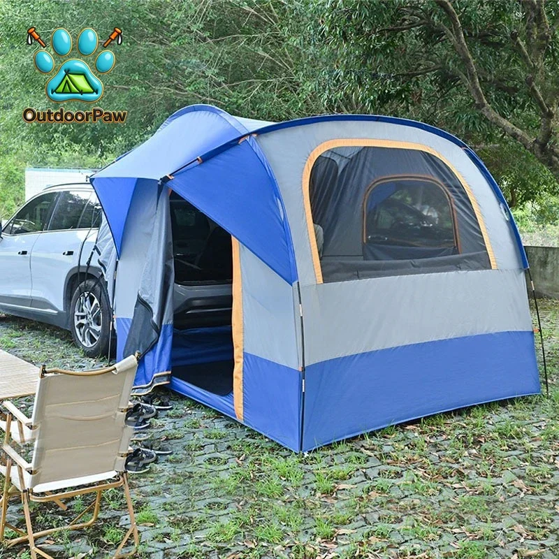 Camping Car Rear Tent SUV Outdoor Double Decker Roof Folding Rainproof Trunk Universal SUV MPU 3-4Persons Sunshade Waterproof