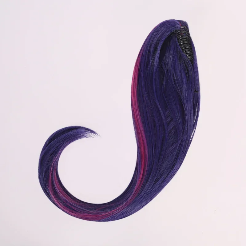 أنيمي أوشي نو كو هوشينو Ai الأرجواني شعر مستعار تأثيري أغطية الرأس فتاة لوليتا ذيل حصان مقاومة للحرارة بيروكات صناعية اكسسوارات الشعر #5