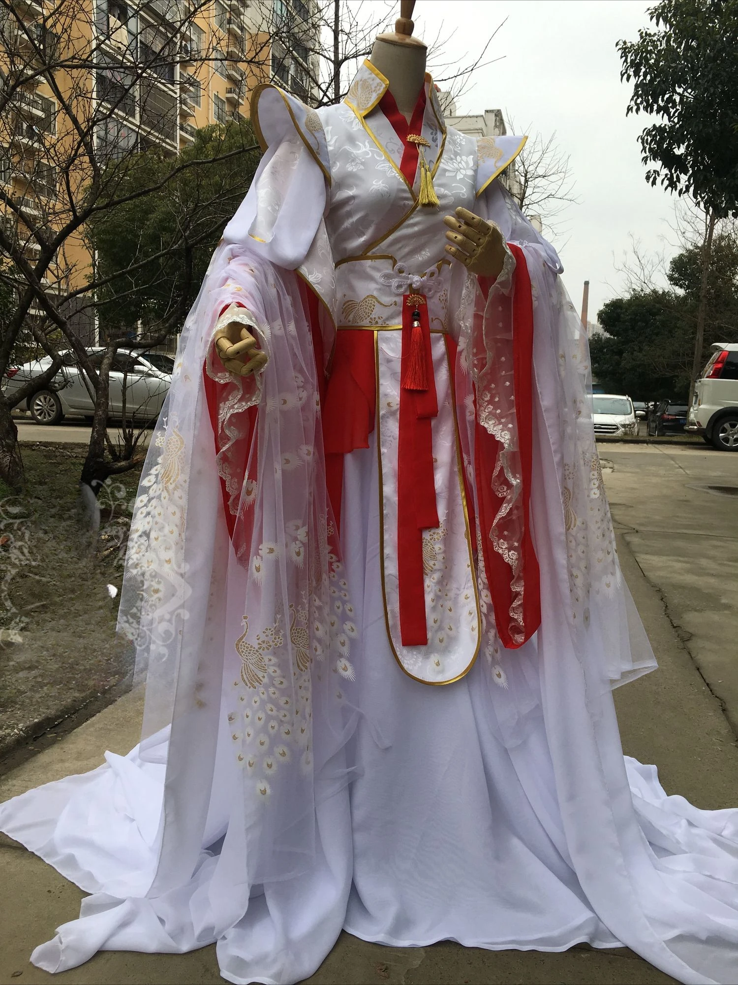 Tian uan ci fuのコスプレ衣装,ハロウィーンの衣装,アンティークの服,完全なセット,プラチナ孔雀,xie lian,Yue shen