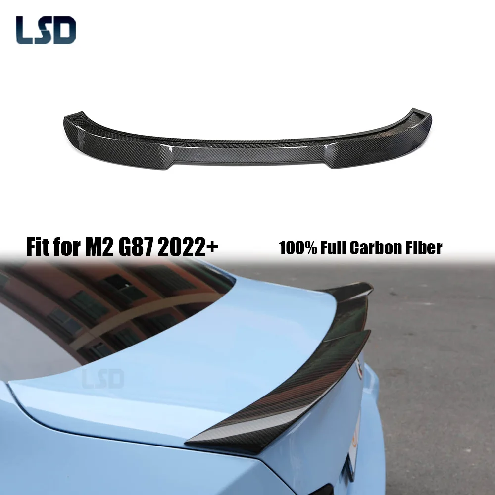 

For BMW 2023+ M2 G87 The 2 Series G42 Coupe M235 M240 V Style Real Dry Carbon Fiber Rear Trunk Spoiler Wings Tailfins Duckbill