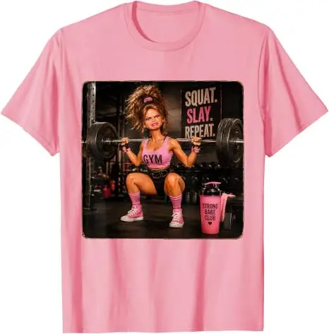 Lustiges Fitness-T-Shirt mit Meme-Humor: Ekelhaftes Gym-Girl, Y2K-Puppen-Gesicht, Damenmode, Gewichtheben-Grafik, Baumwollbekleidung – Detail 8