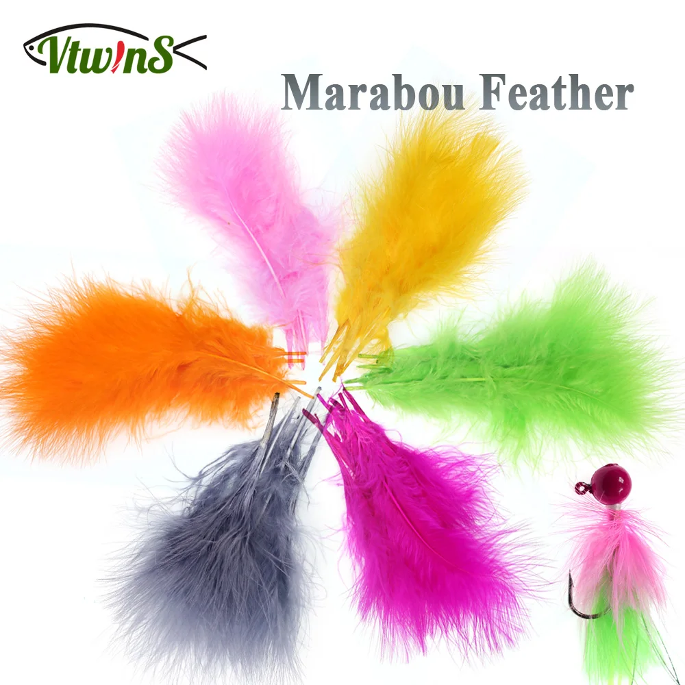 Streamer de marabú Vtwins para pesca en agua salada – pluma natural - imagen 3