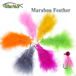 Vtwins-프리미엄 컬러 내추럴 롱 마라부 깃털 플라이 타이 미끼, 10-18cm, 스트리머 지그, 양털 버거 거머리 플라이 타이 재료