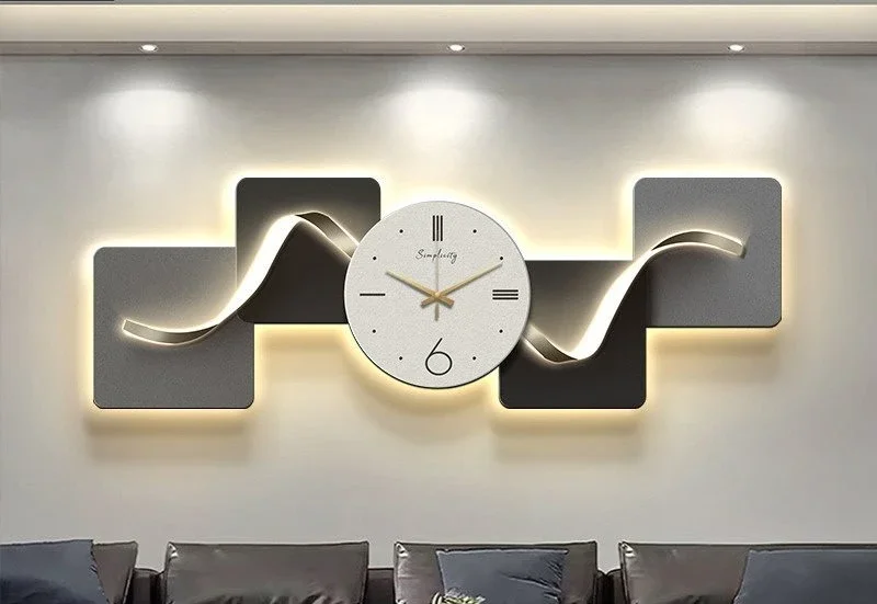 Elegant Living Room Wall Clock Pieces Quartz Round Home Wall Clock Decoration Gift Art Hands Numbers Black Wanduhr Home Decor