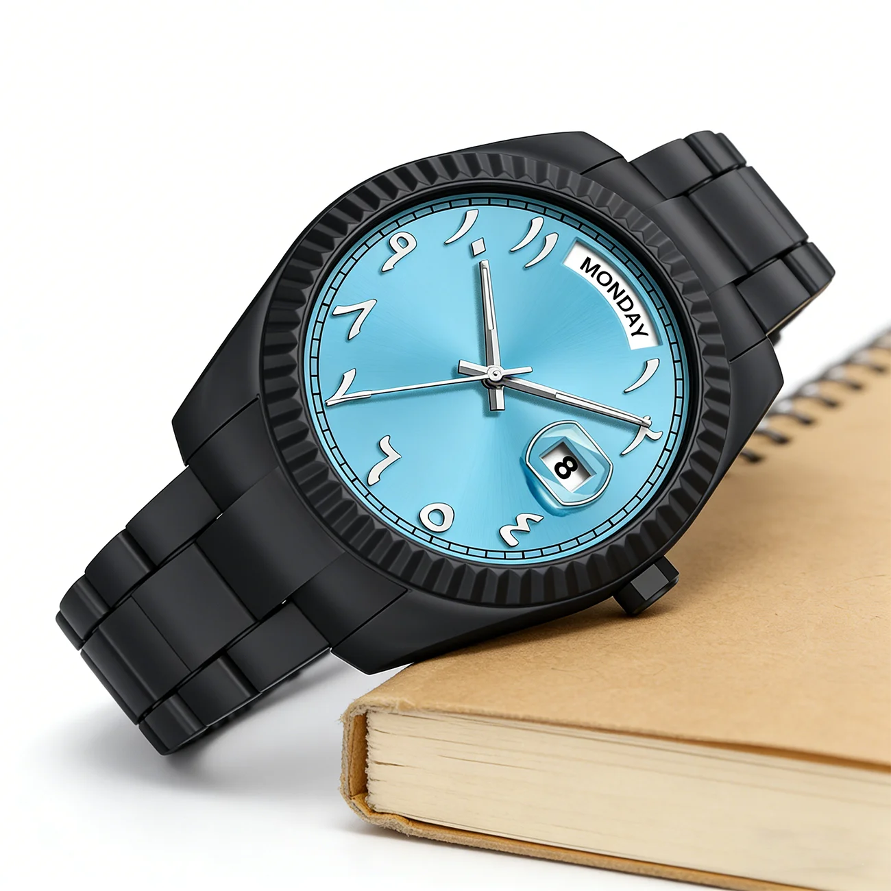 

Middle East Arabic Digital Quartz Watch with Day and Date Display Waterproof Men's Business Watch Set