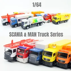 1/64 model Scania MAN engineering truck, container truck, truck, toy model, ornament, children's birthday gift