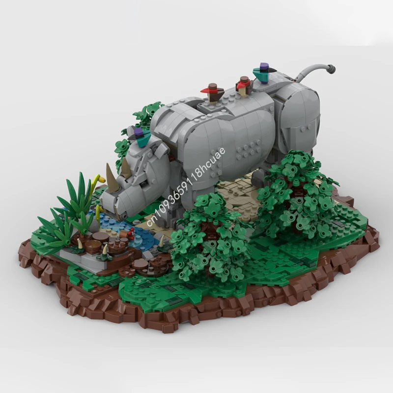 1144 elementy MOC Zestaw ekspozycyjny Majestic Rhino Bonus Model Klocki konstrukcyjne DIY Pomysł na architekturę Klocki Urodzinowe zabawki Prezenty świąteczne