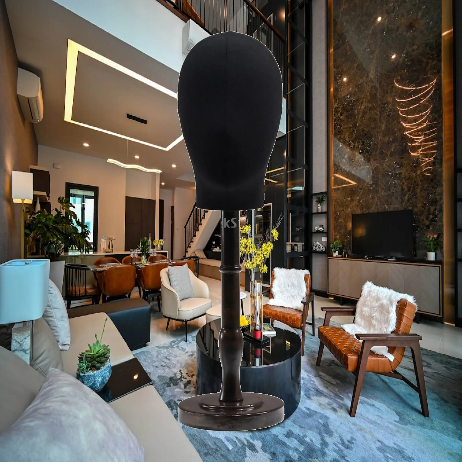 Hat Display Stand Antique Mannequin Head with Wooden Base Hat Stand Stable Long-Lasting for Milliners, Boutique, Studio