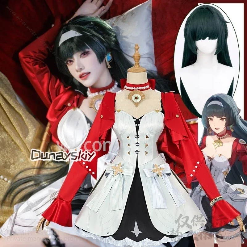 

CosplayAnime Game Zenless Zone Zero Cosplay Astra Yao Costume Sexy Red Dress Uniform Wigs Earing For Halloween Christmas Cos Cus