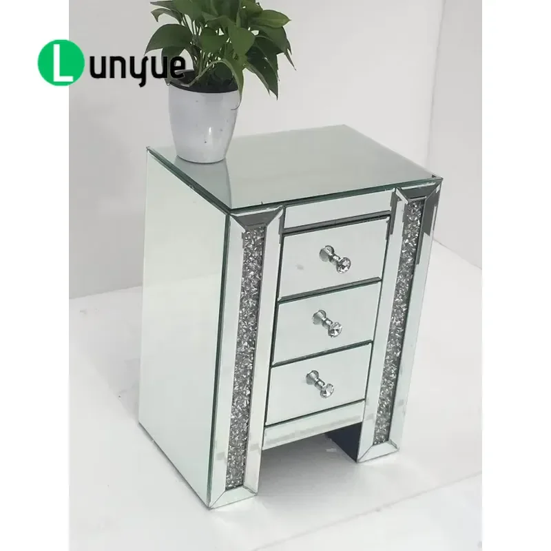 Modern Luxury Silver Bedroom Furniture Set 1 Piece Sofa Side Table Nightstand Cabinet Mirror for Living Room Home Decor