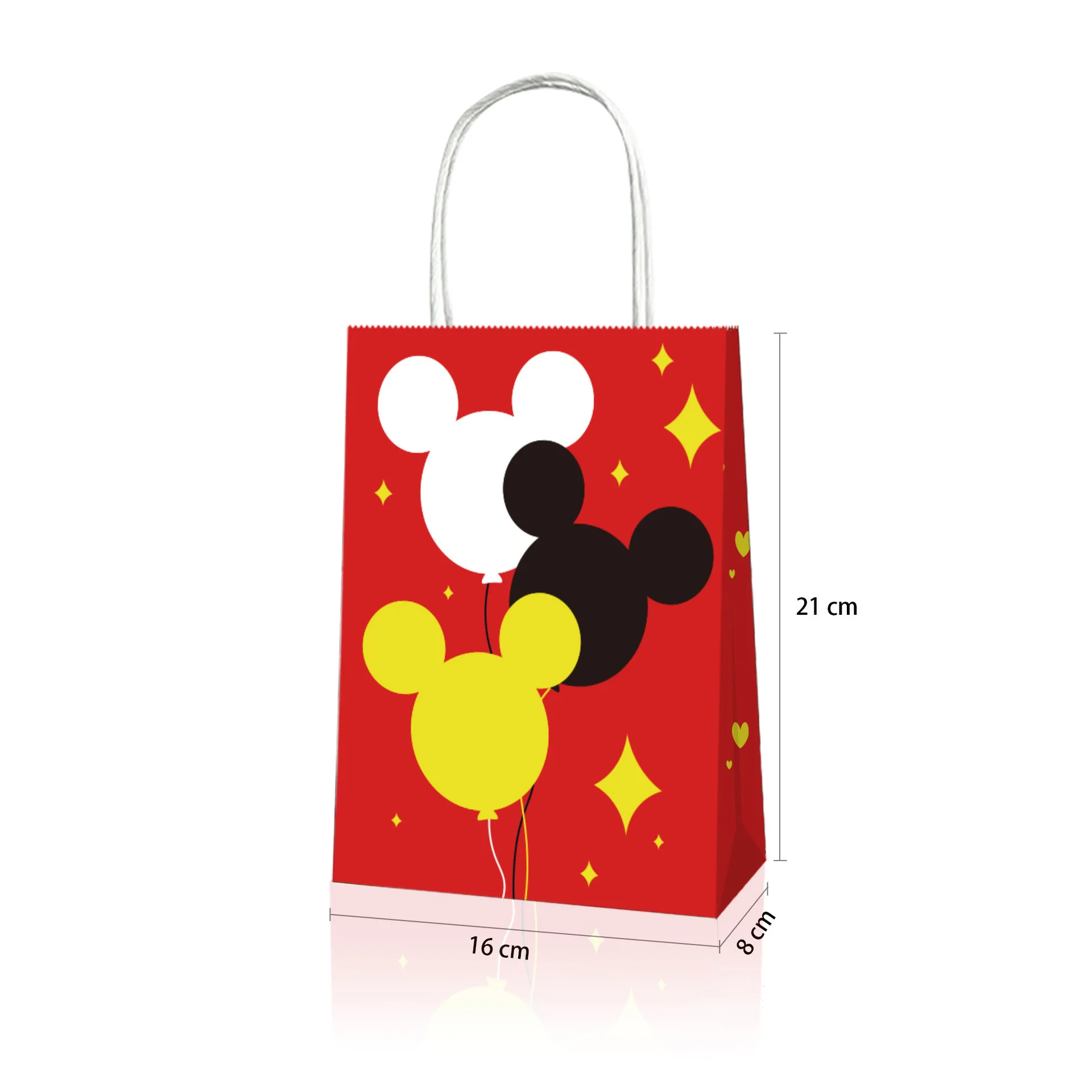 Mickey Mouse Party Gift Bag 6-delig Verjaardag 21x16x8cm Cadeauzakje Favoriete snoepzak voor kinderen met handvat Cadeau Feestartikelen