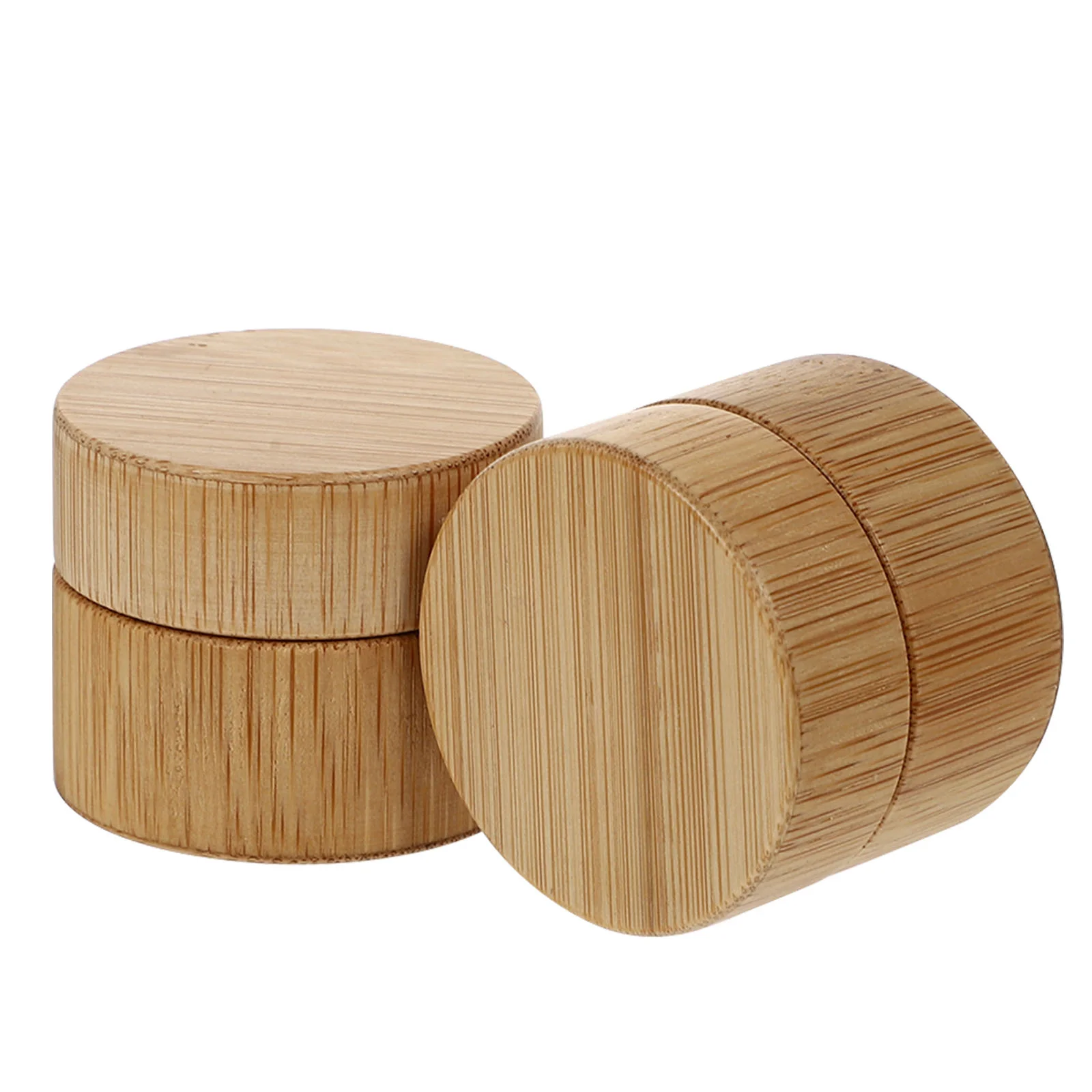 2 Pcs Bamboo Cream Jar Creams Container Empty Bottle Sub Lip Balm Containers Storage Filling Makeup