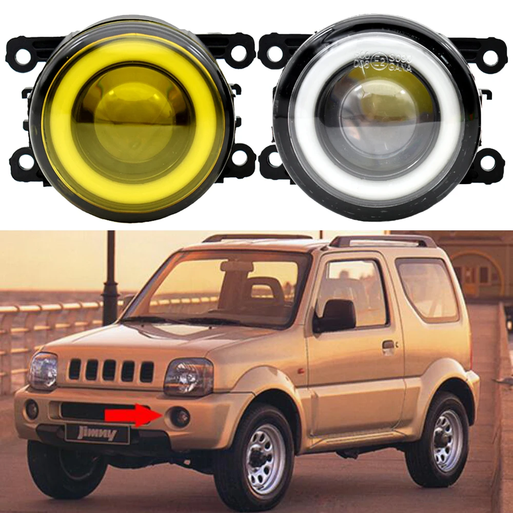 2PCS Angel Eyes High Brightness Front Bumper 2IN1 H11 LED Fog Light For Suzuki Jimny JB43 1998-2017 Jimny 4th Gen. 2018 2019