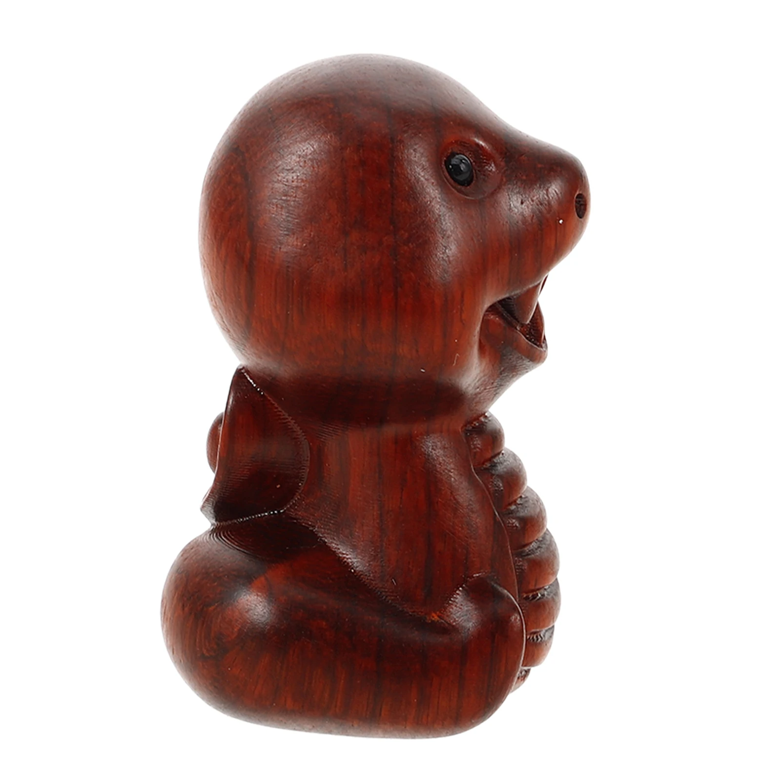

Year of naments Realistic Wooden Carved Figurines Vivid Snake DecorDurable Material Children Cognition Garden Party Bonsai Pot