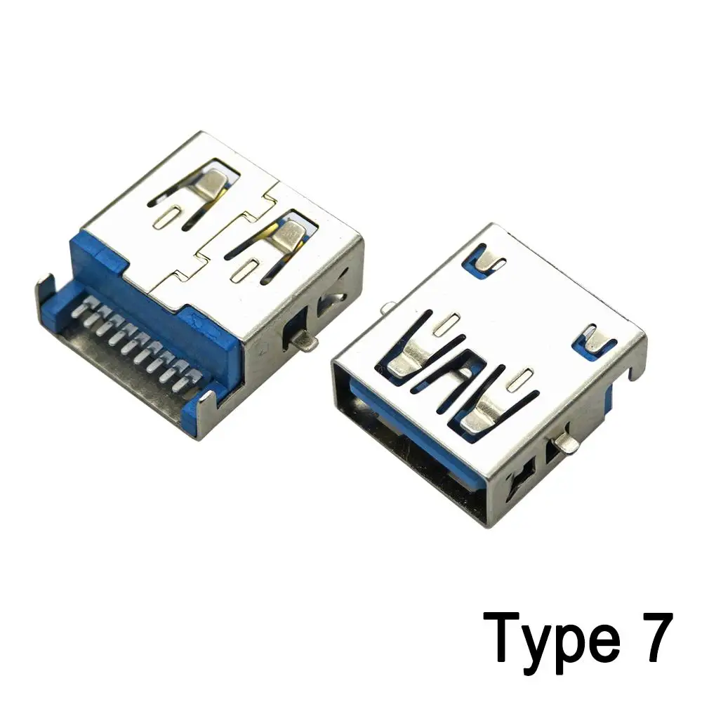 5PCS USB 3.0 USB-3.0-AF AM Type Port Male Female Solder Jacks Connector PCB Socket For USB Interface Port 90/180 degrees