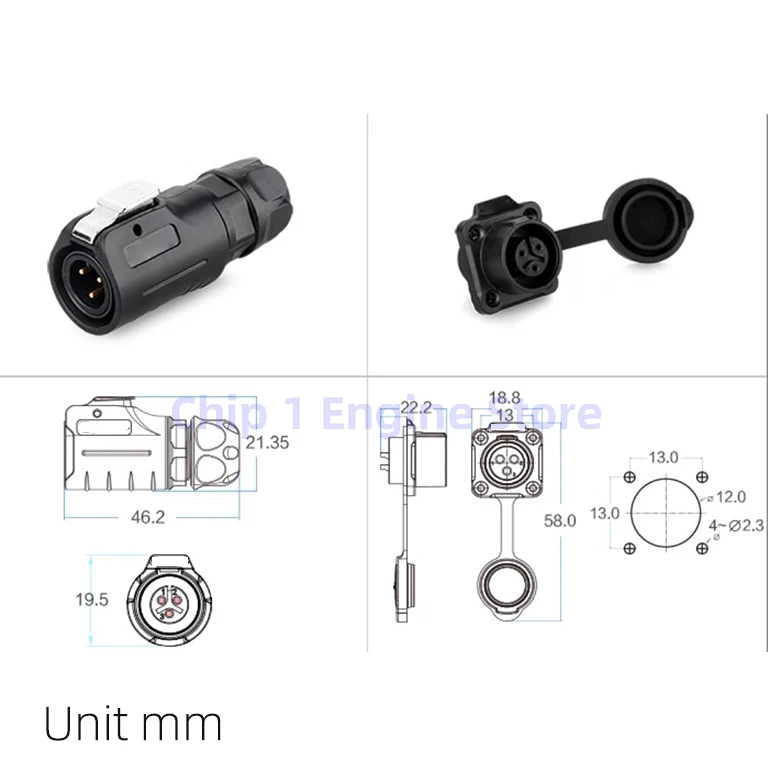 LP12-2-3-4-5-6-7-8pin Male Plug Female Socket IP68 Waterproof Mini Power Cable Aviation Connector for Industrial LED Light Audio