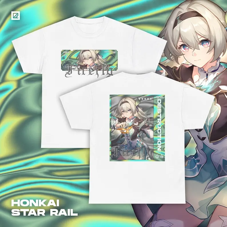 Honkai Star Rail Firefly Shirt HSR Gacha Game Merch Fan Shirt Unisex Cotton For Gifts