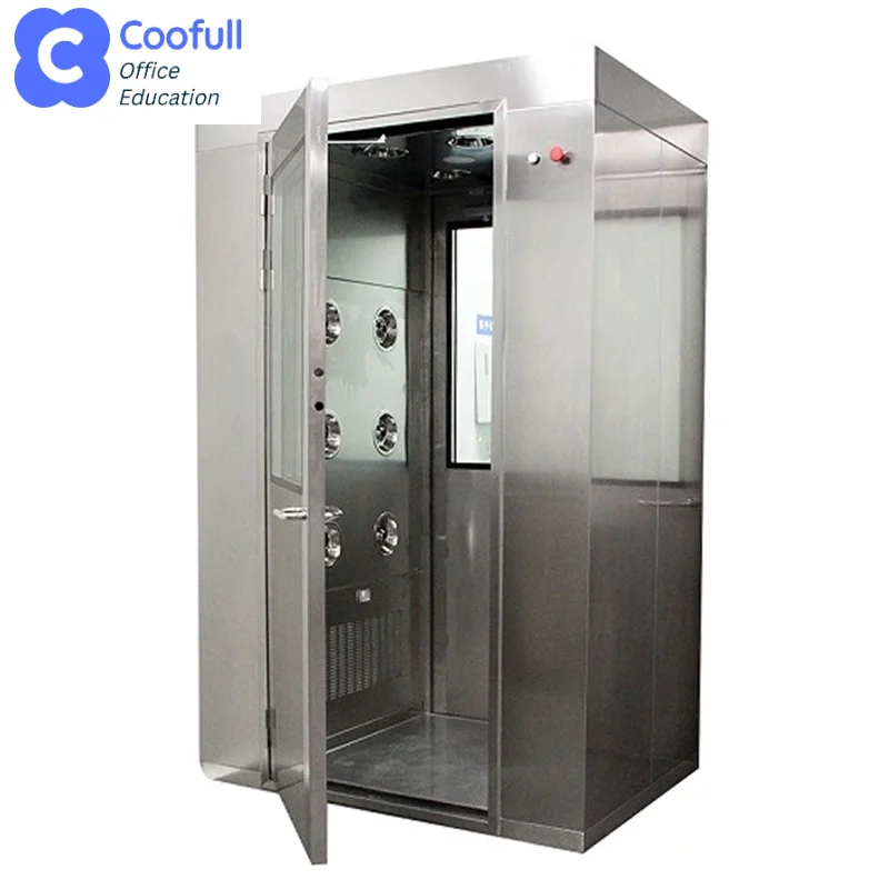 COOFULL CE Certified Air Shower Room with Vision Panel PLC Control Hepa Filter for Pharma Electronic Modular Clean Room