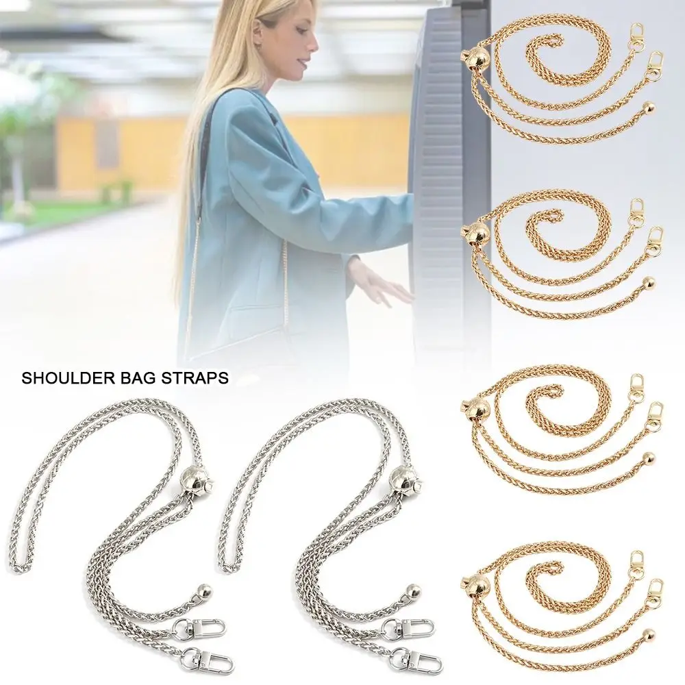 Fashion Golden Silvery Metal Bag Chains Replacement Adjustable Shoulder Bag Straps Handbag Handle Chain