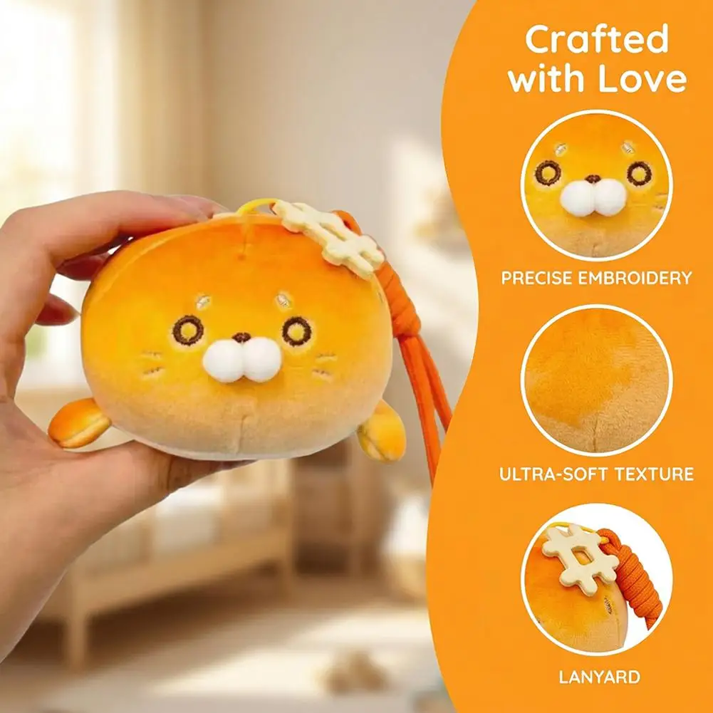 Kawaii Sakura Robben-Plüsch-Schlüsselanhänger, niedlicher Seehund-Stofftier-Schlüsselring, Taschenanhänger, Toast-Robben-Plüschfigur, hängende Dekoration, Kindergeschenk – Detail 5
