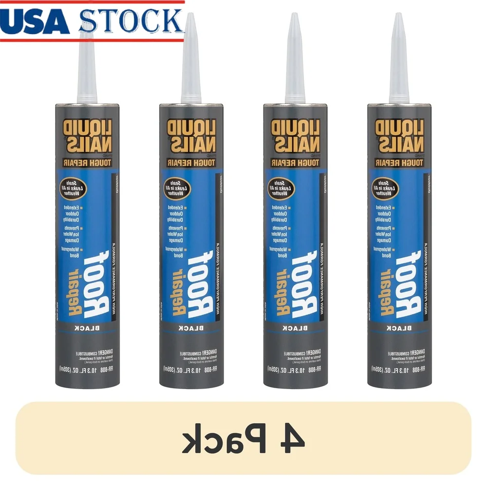 

4 упаковки, водонепроницаемый клей для крыши, 10,3 унции, жидкие гвозди, ремонт, уплотнение, защита от утечек в чрезвычайной погоде, прочный, для использования на открытом воздухе