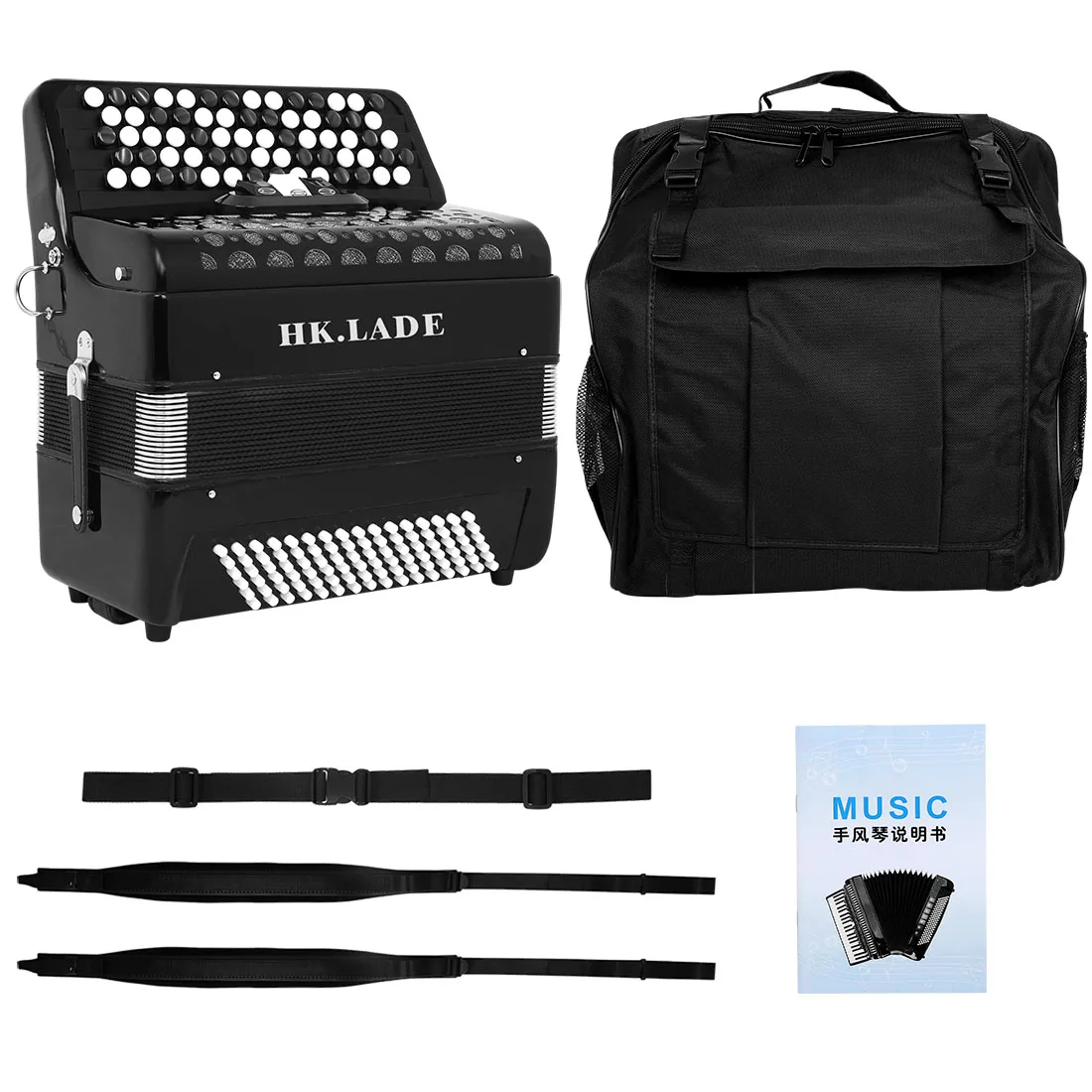 HK · LADE AH-220 Accordion 69 Key 96 Bass Key Button Spray Painting Professional Bayan Accordion Sound Changing C System