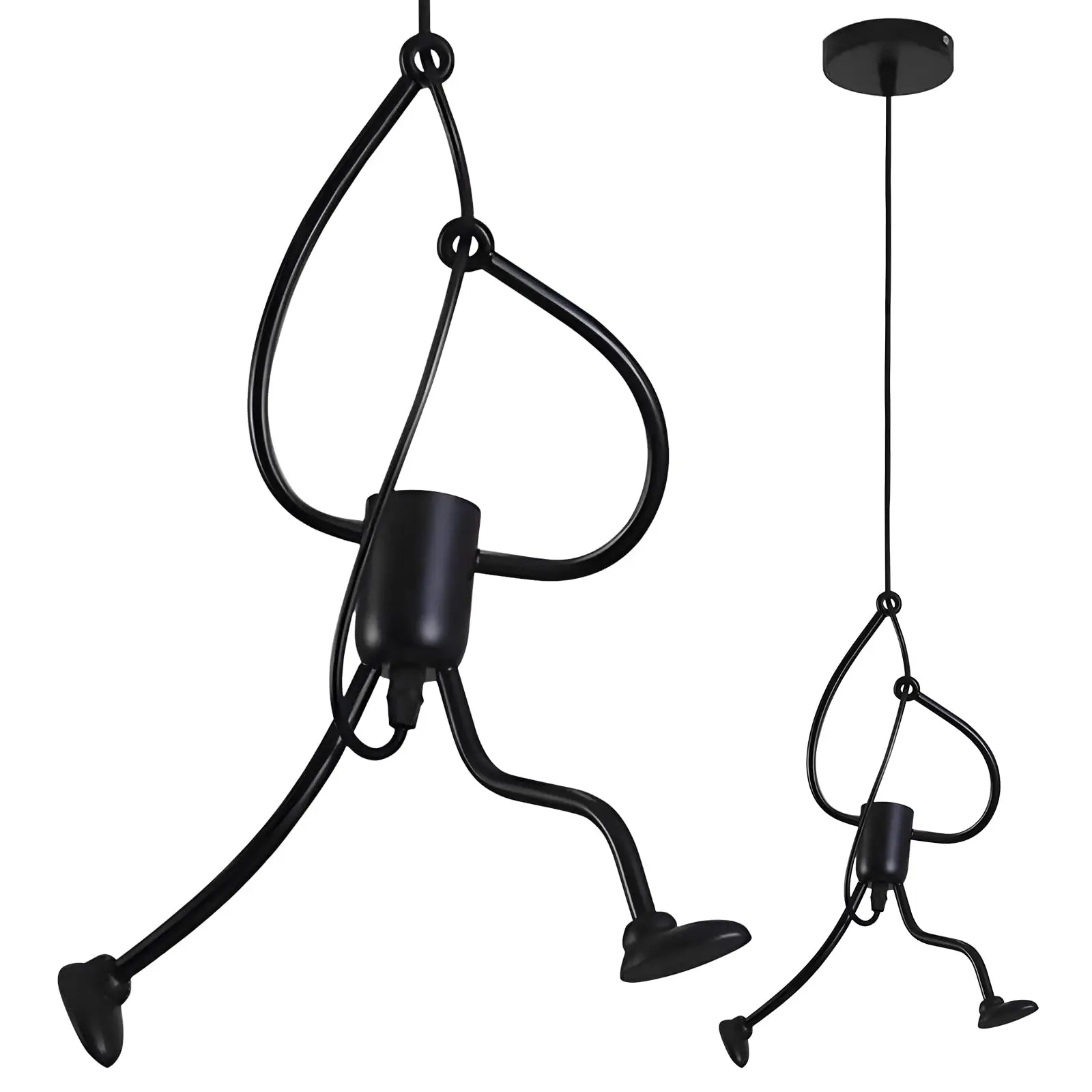

Minimalist Pendant Light,Retro Iron Cartoon Hanging Lamp,Adjustable,Creative Little People Pendant Lighting for Bedroom