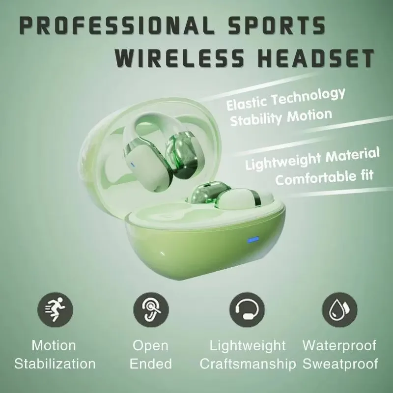 

F16 Bone Conduction Earclip Wireless Bluetooth Earphones Long Endurance IPX5 Waterproof Wear comfort Sports Earsets For Phone