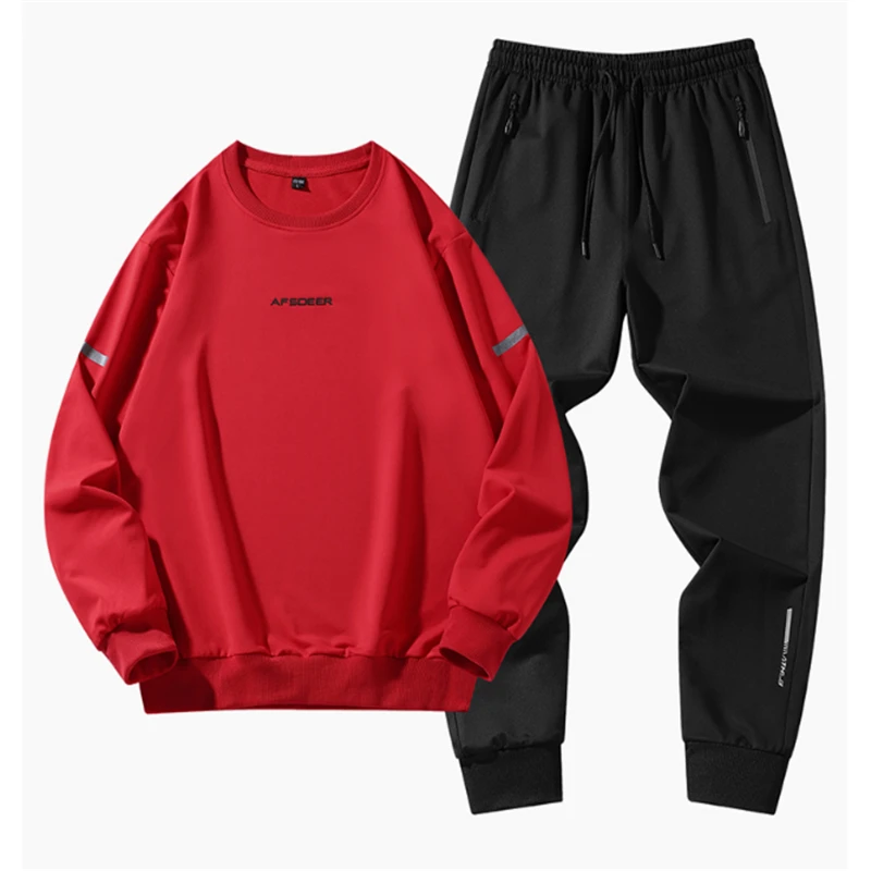 Herren zweiteilige Sets lässige O-Neck Tops und elastische Taille knöchel lange Hosen Mode Sport Sets Männer Frühling Herbst Männer Kleidung