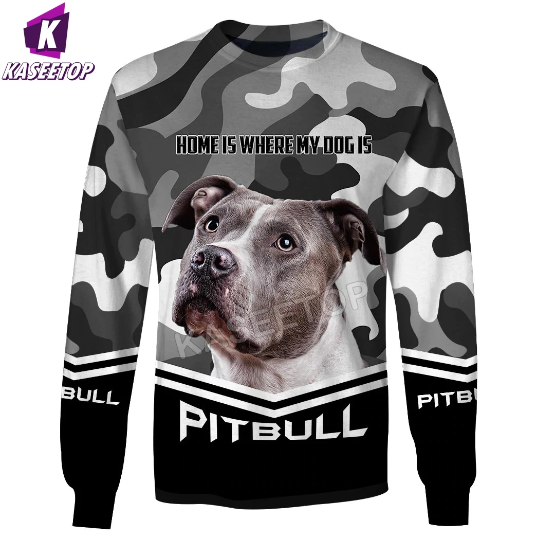 Fashion 3D All Over Print Amazing Pit Bull Terrier Men's Hoodies Harajuku Long Sleeve Zip Hooded Casual Pullover Sweatshirts