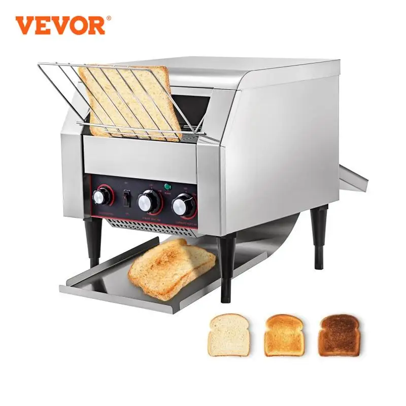 VEVOR 150/300/450 Pcs/H Electric Conveyor Toaster Bread Bagel Food Maker Kitchen Appliances Equioment for Restaurant Commercial