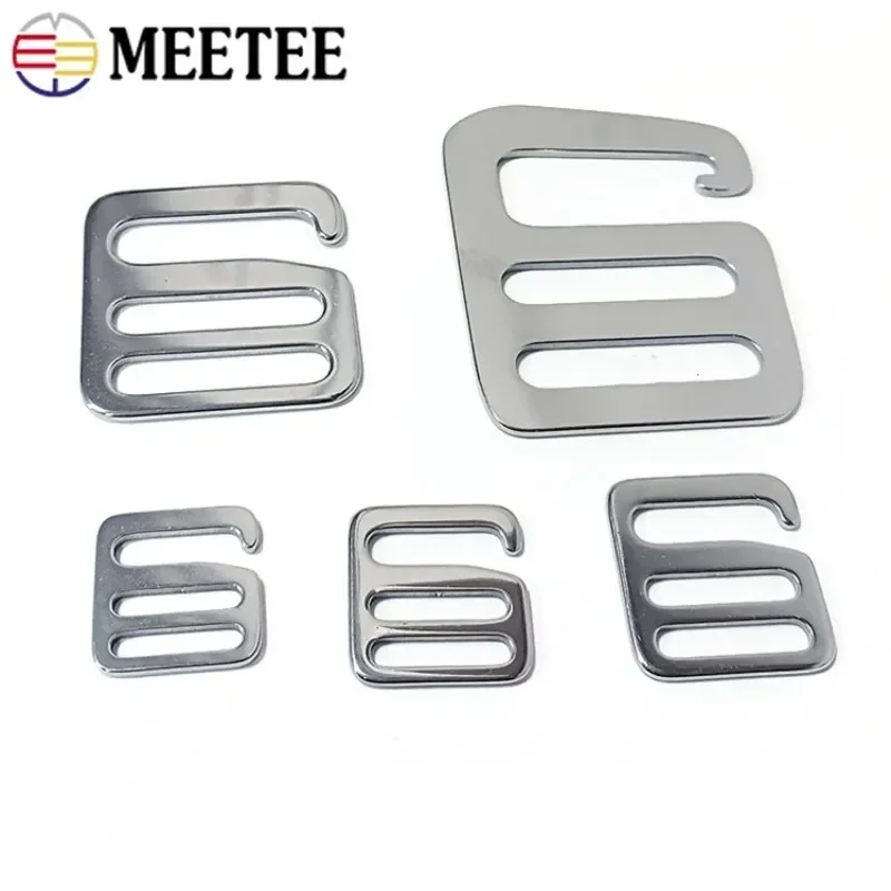 2/4/10Pcs Stainless Steel G Ring Hooks Metal Buckles Tri-glide Sliders for Backpack Bags Straps DIY Webbing Hardware Accessories