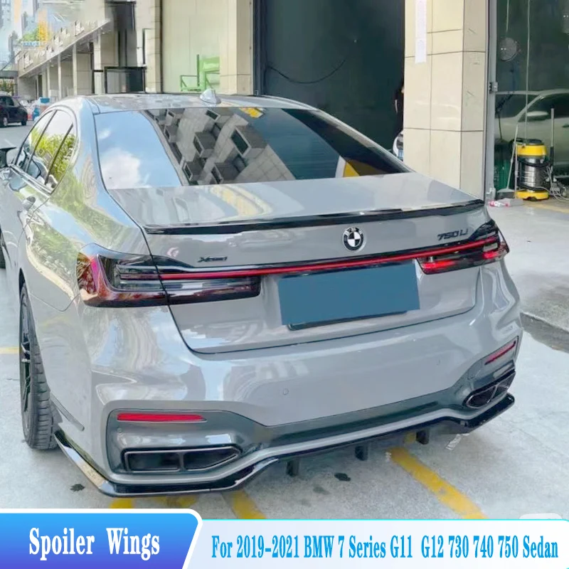 For 2019-2021 BMW 7 Series G11 G12 740i 750i 730d M760Li Sedan Rear Trunk Spoiler Wings ABS Plastic Car Exterior Adjustment Kit