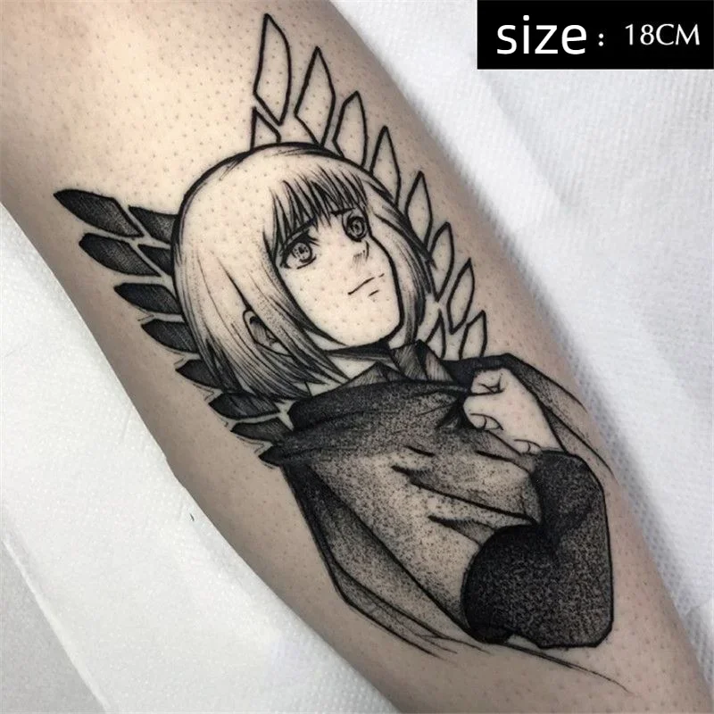 Anime Attack on Titan Armin Arlert Character Temporary Tattoos Transfer Tattoo Body Art Waterproof Fake Tatoo Stickers