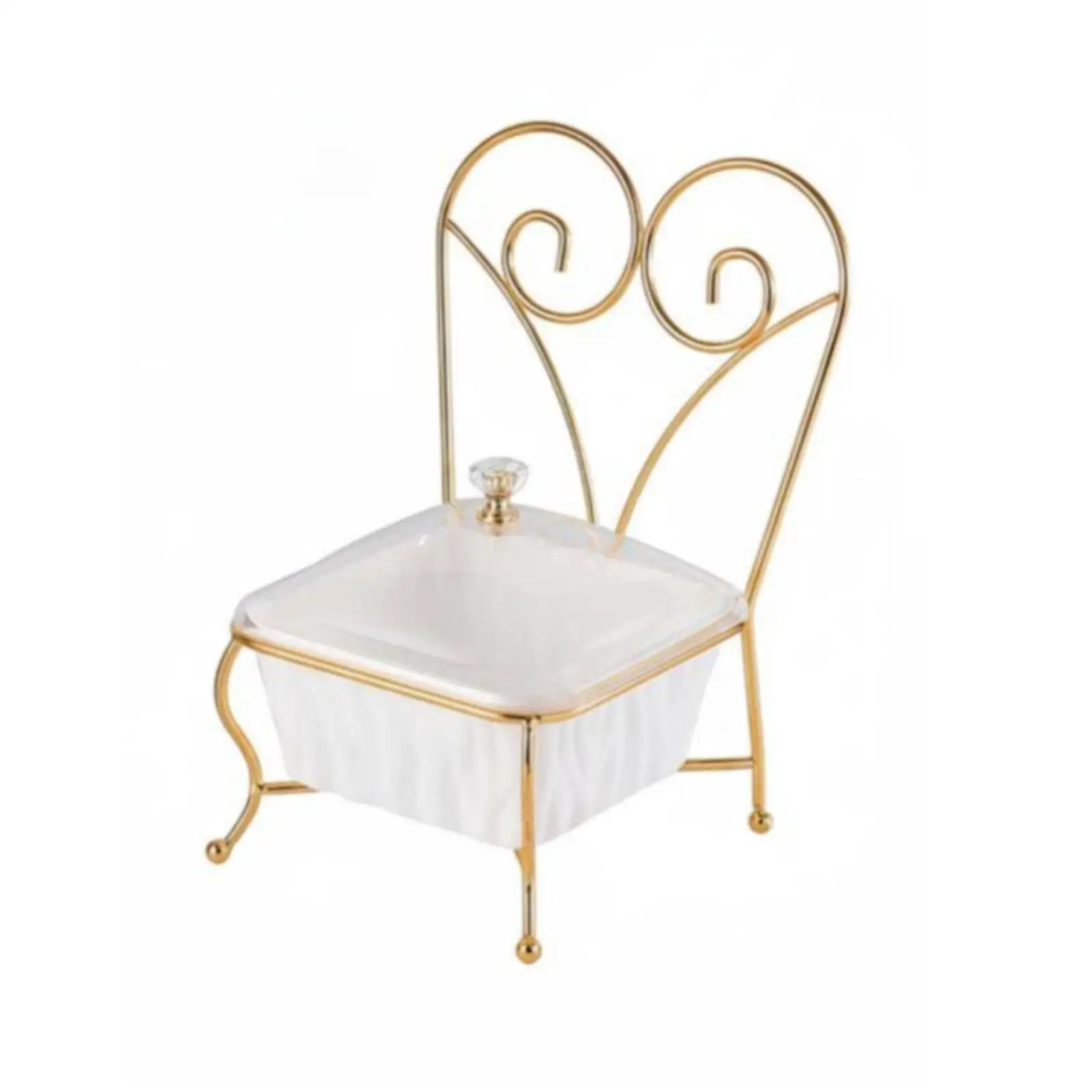 Versatile Snack Serving Tray with Chair Shape and Removable Inner Bowl for Nuts Candy for Elegant Tabletop Styling