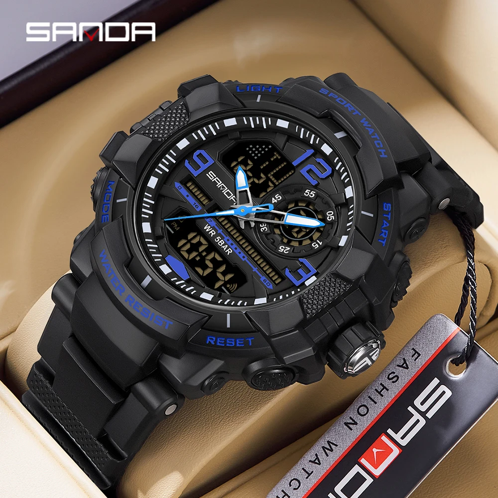 

SANDA G Style Men Digital Watch Date Military Sports Watches Waterproof Electronic Wristwatch Mens Clock Orologio da uomo 6130