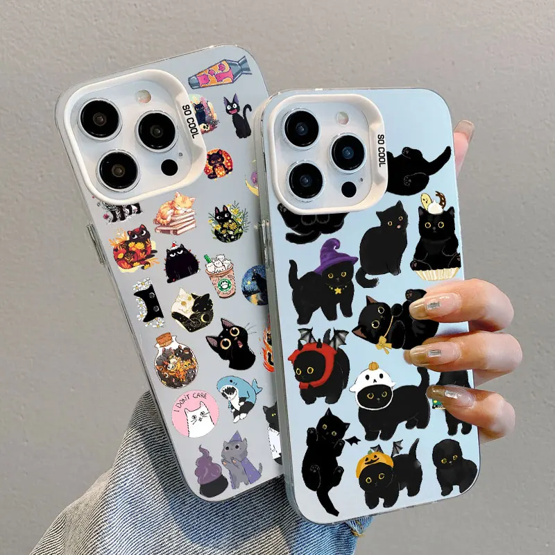 

Cute Popular Cartoon Cats Collection Laser Phone Case For iPhone 16 Pro Max Case 15 14 Pro Max Plus 13 Mini 12 11 Pro Max Covers