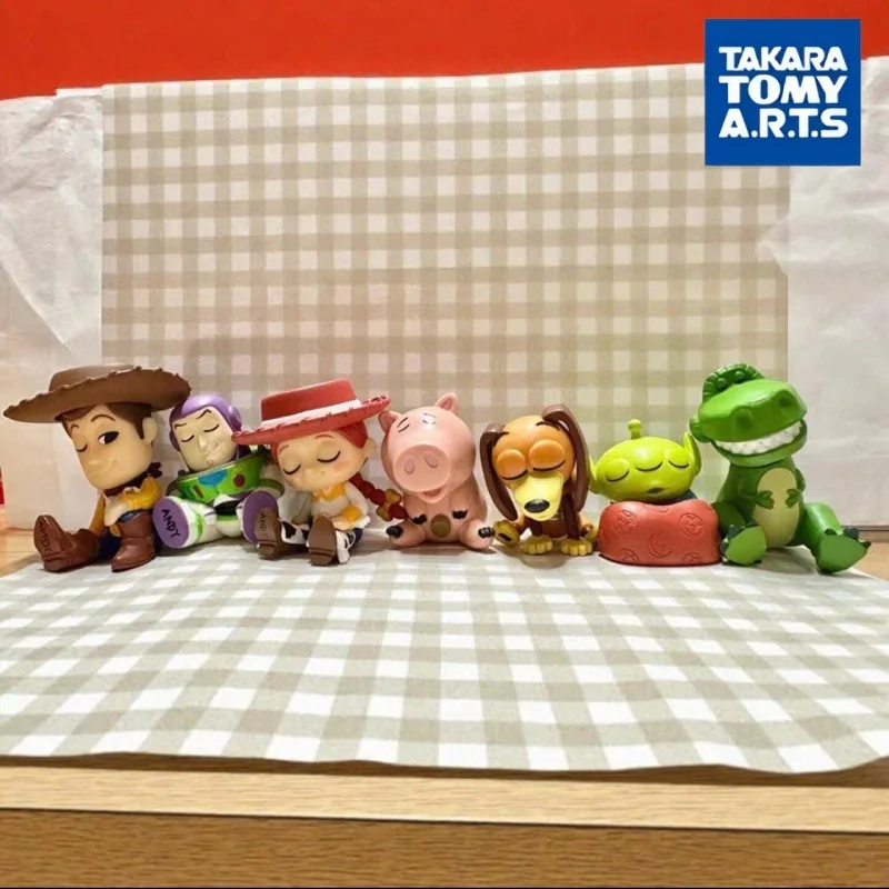 Takara Tomy Toy Story Mini Gashapon Shoulder Leaning Figure Woody Jessie Alien Miniature Collectible Desktop Decor For Adults
