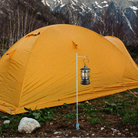 1 set Camping Lantern Stand Aluminum Alloy Double Hook Lightweight Outdoor Lamp Rack Foldable Light Bracket for Climbing Hiking