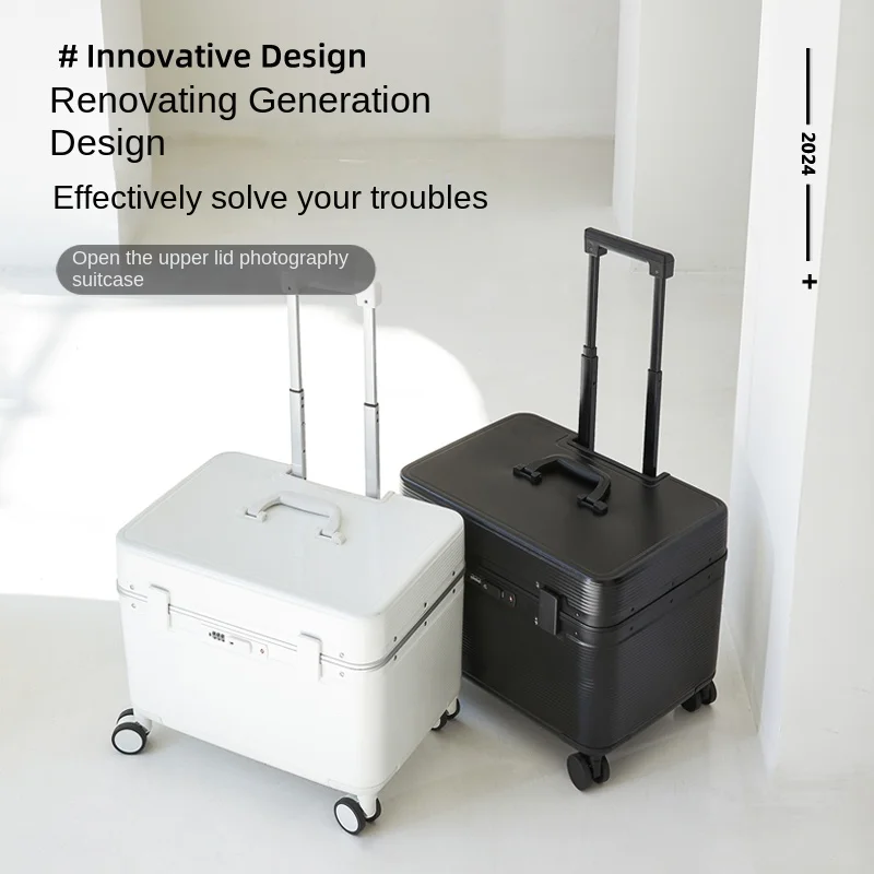 

Top Flip Photography Aluminum Frame Travel Suitcase Trolley Case Beauty Instrument Luggage 20/ 24 inch Cabin Suitcase