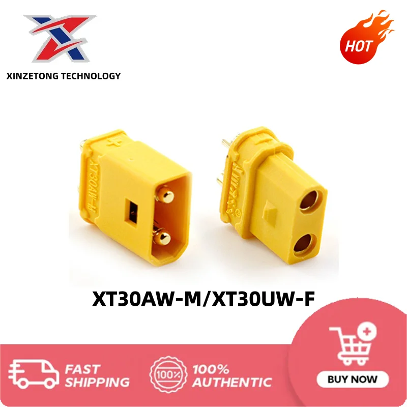 Amass XT30 waterproof plug with locking mechanism XT30AW-M/XT30UW-F high current waterproof model aircraft plug with wide applic