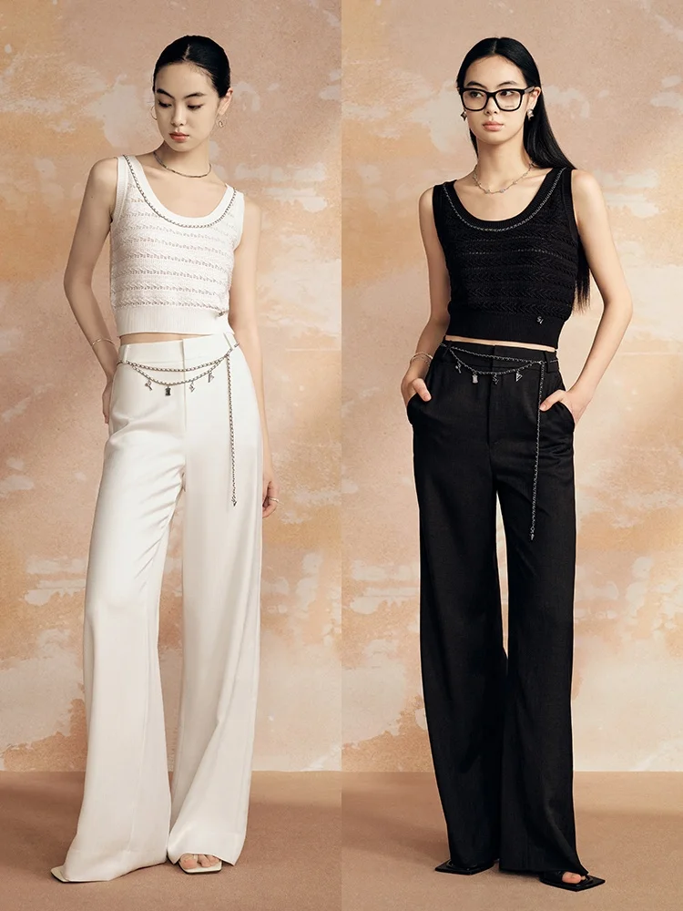 

Брюки SVLI Tailor Series Heavy Du с высокой талией, прямые, широкие, удлиненные, с эластичным поясом