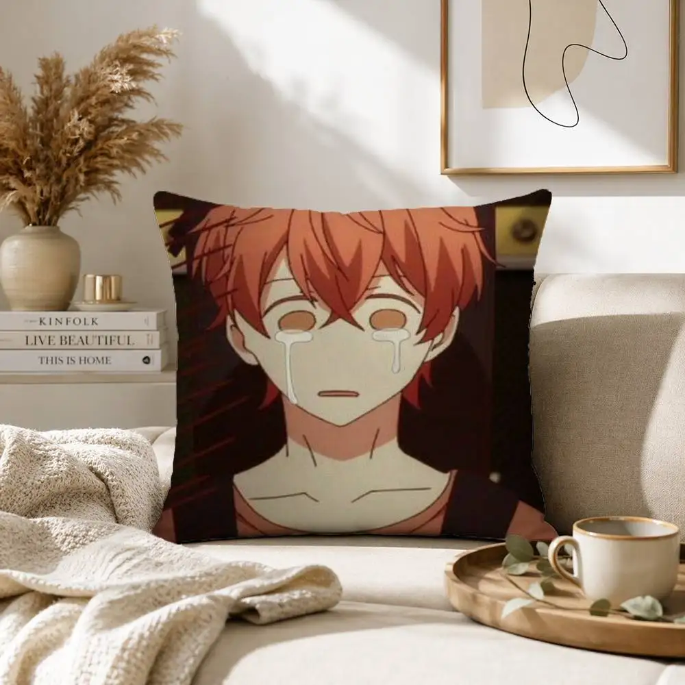 BL- Anime Ritsuka- Mafuyu Sato -Given Pillow Case for Sofa Living Room Home office Decor Protective Cover